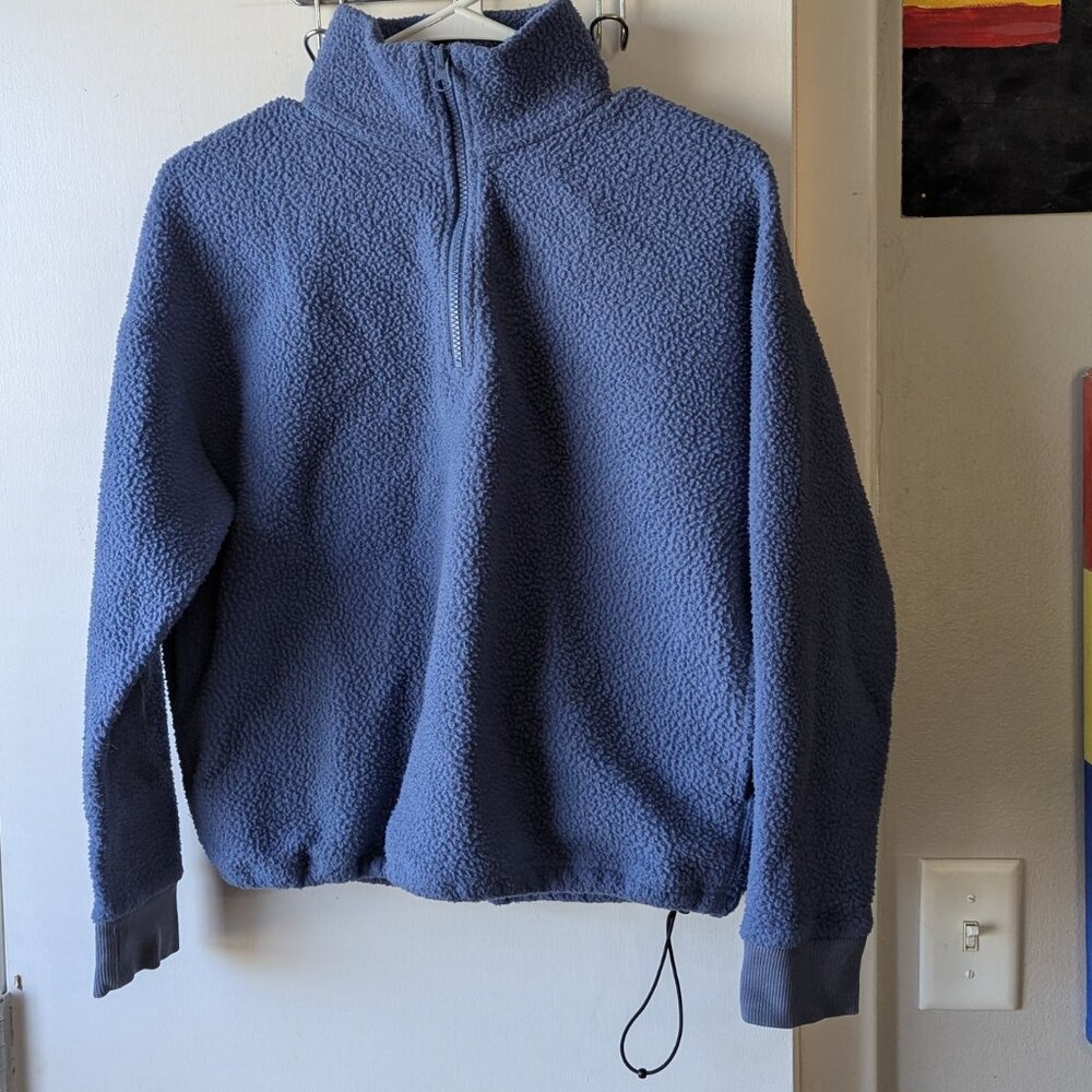 Everlane ReNew Blue Fleece Pullover Jacket Size Small